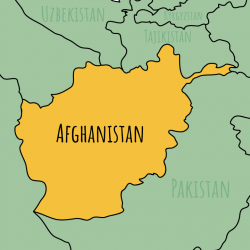 Map of Afghanistan and neighboring countries